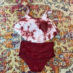 *NEW* Maroon Tie-Dye Bathing Suit